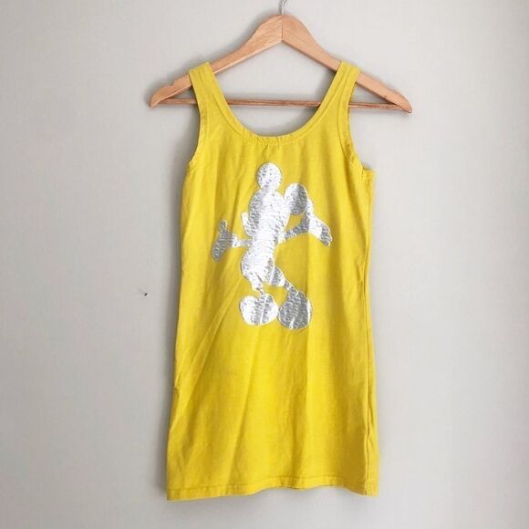 Disney Mickey Mouse Yellow and Silver Mini Dress - Picture 2 of 7